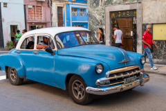 Blue Chevy on the Move